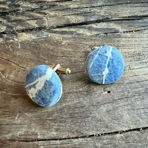Blue and White Stone Cufflinks